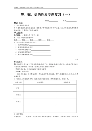 酸的化学性质专题复习学案