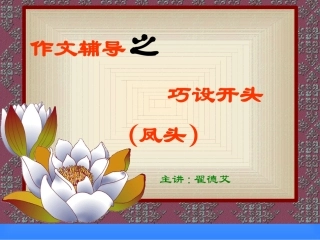 作文开头指导