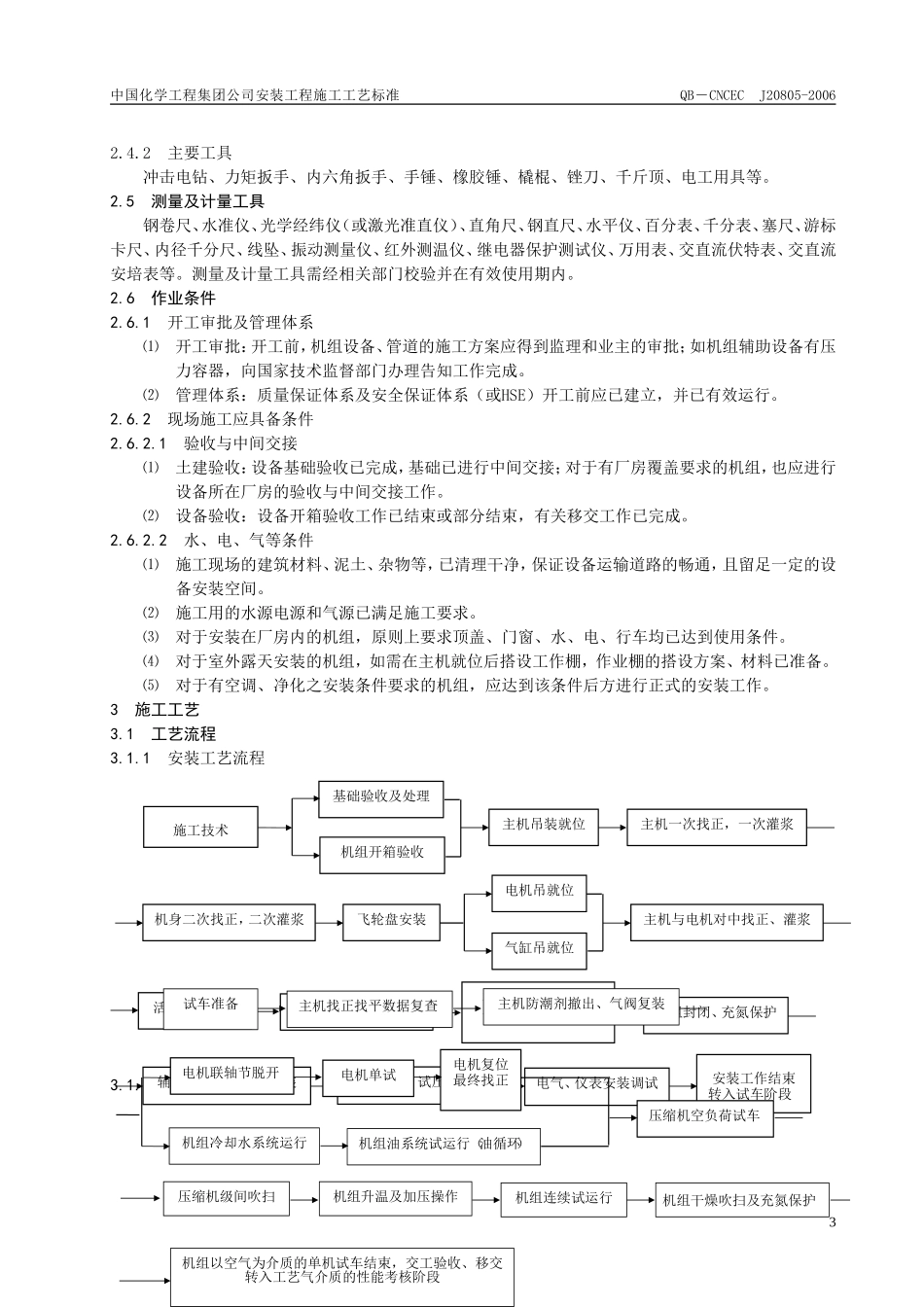 无油润滑压缩机安装施工工艺标准_第3页