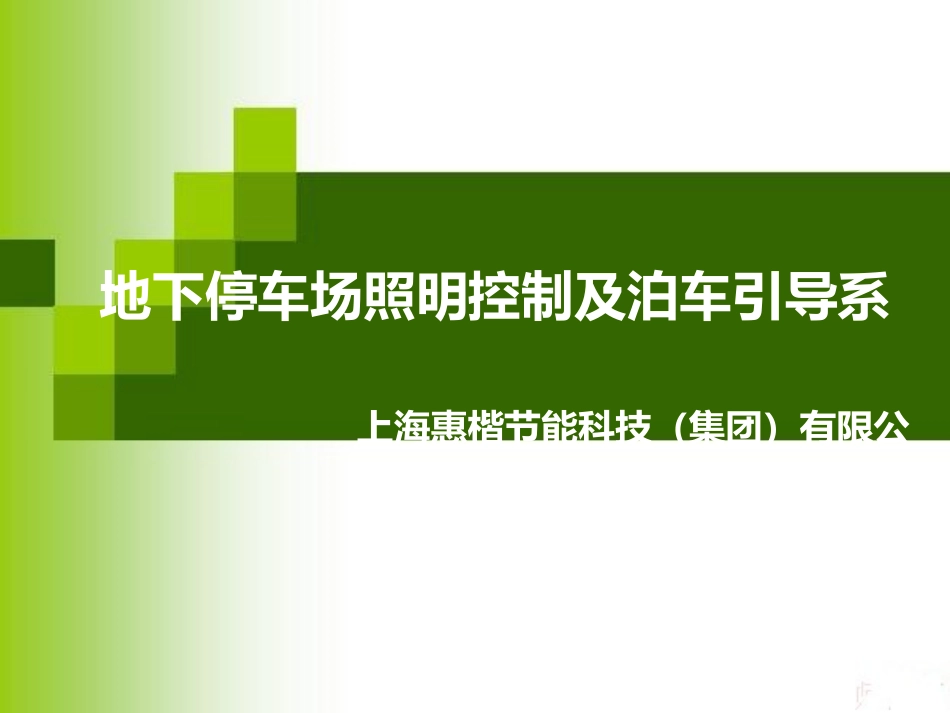 停车场照明和泊车引导系统新_第1页