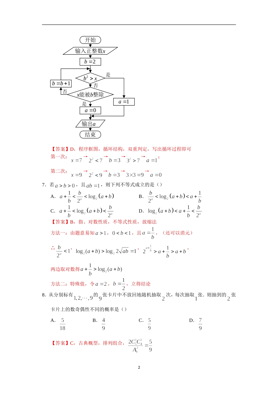 2017高考数学山东卷(理)精编_第2页
