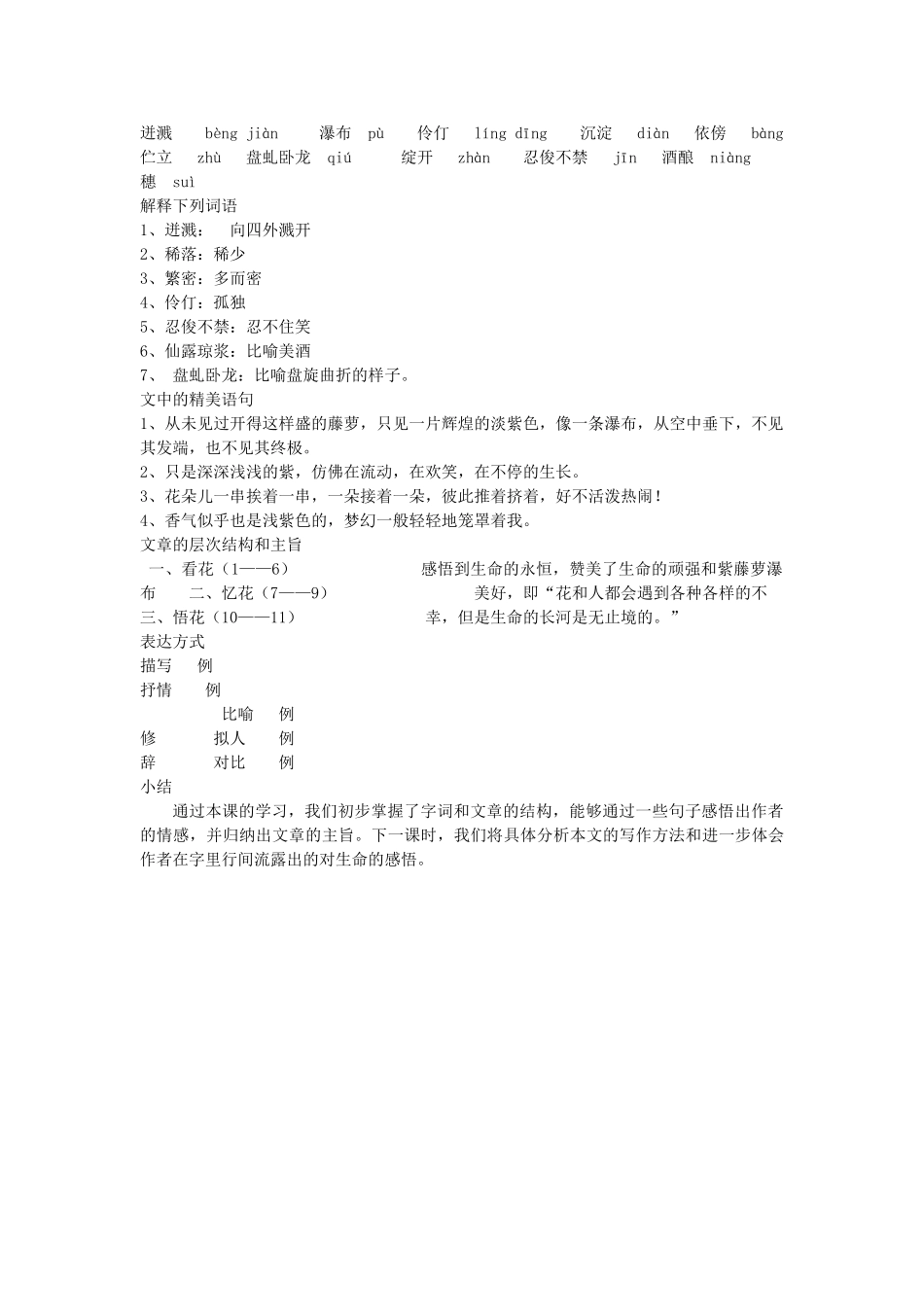 (部编)初中语文人教2011课标版七年级下册紫藤萝瀑布第一课时-(3)_第2页