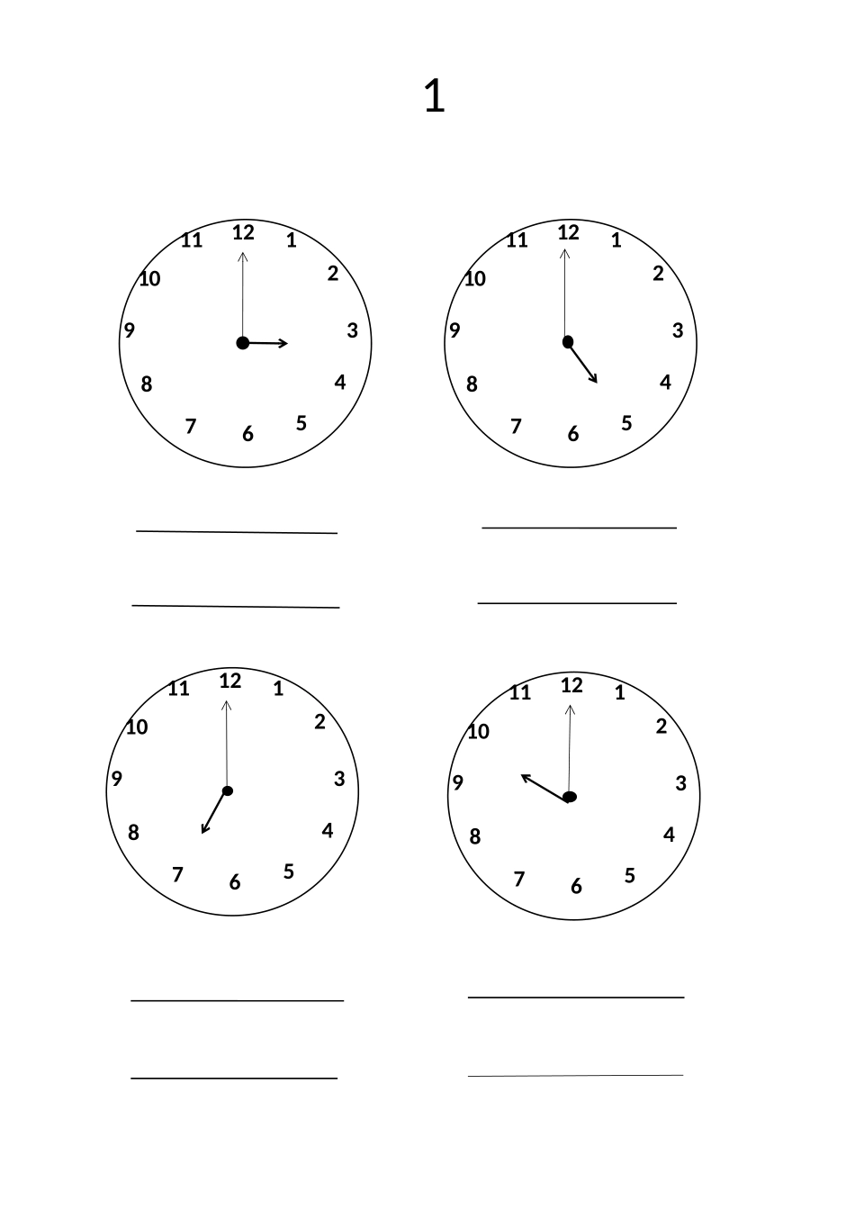 小学数学人教2011课标版一年级认识钟表随堂练习_第1页