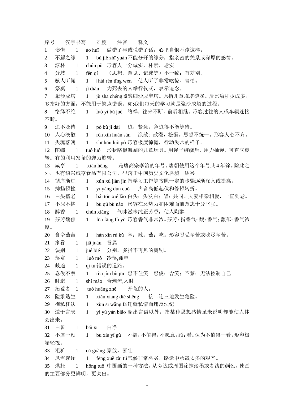 汉字听写小学3_第1页