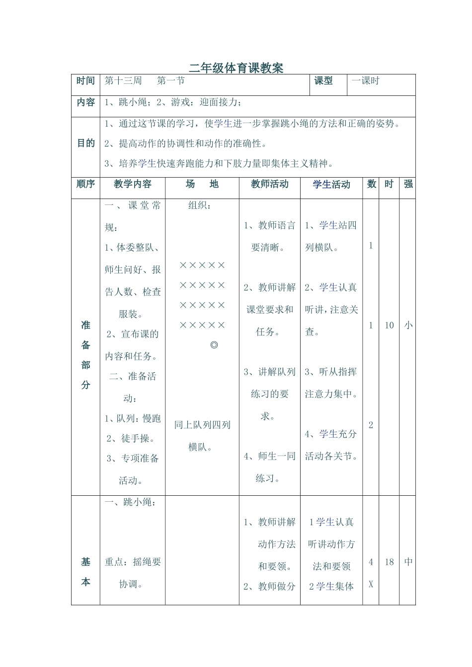 二年级体育课教案1_第1页