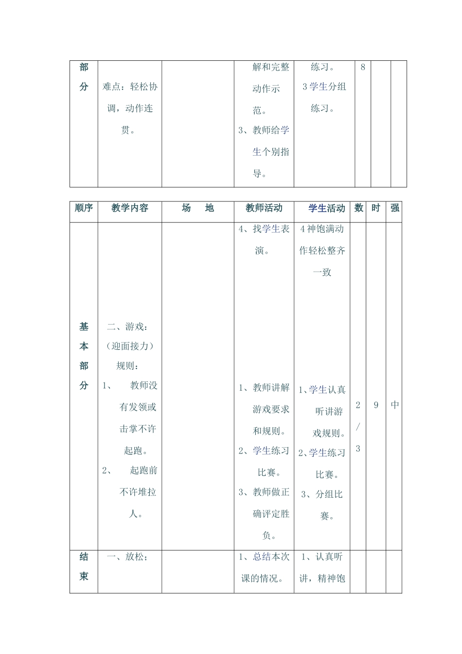 二年级体育课教案1_第2页