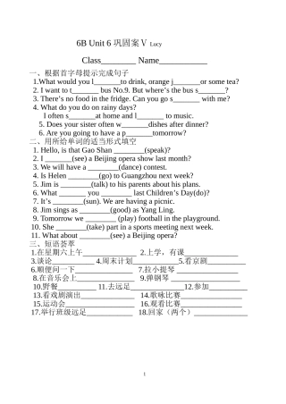 6BUnit6巩固案Ⅴ