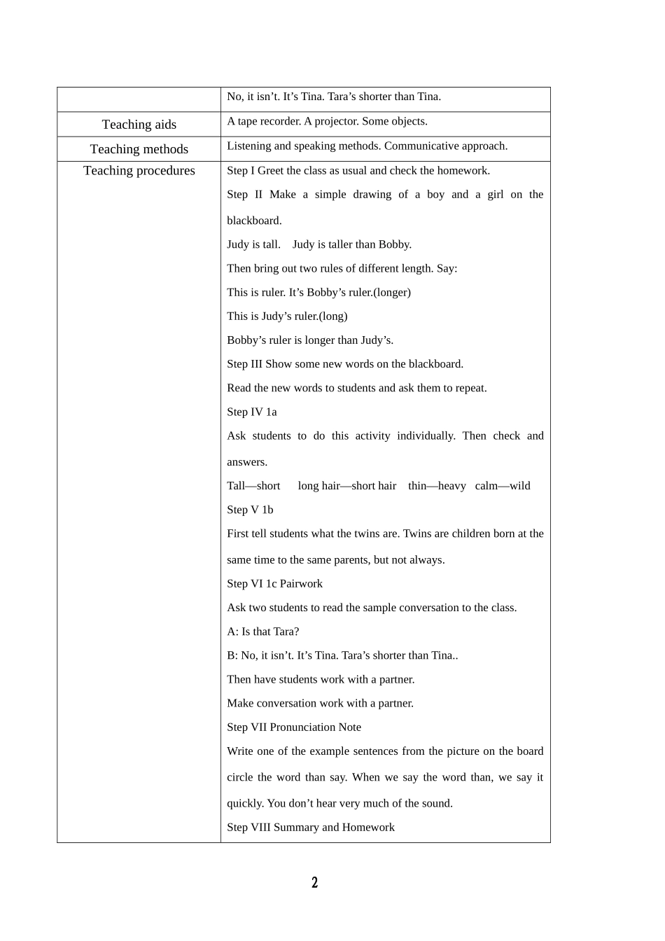 2013年人教版新目标英语八年级上册unit3教案_第2页