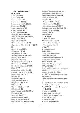 2014-新目标八年级英语下册重点句型·短语