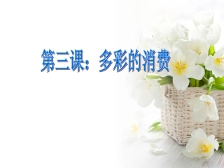学测复习第三课：多彩的消费