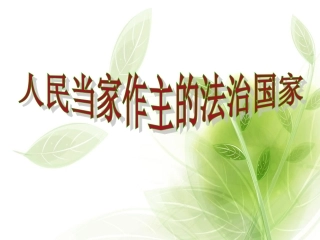 第一课时人民当家的法治国家