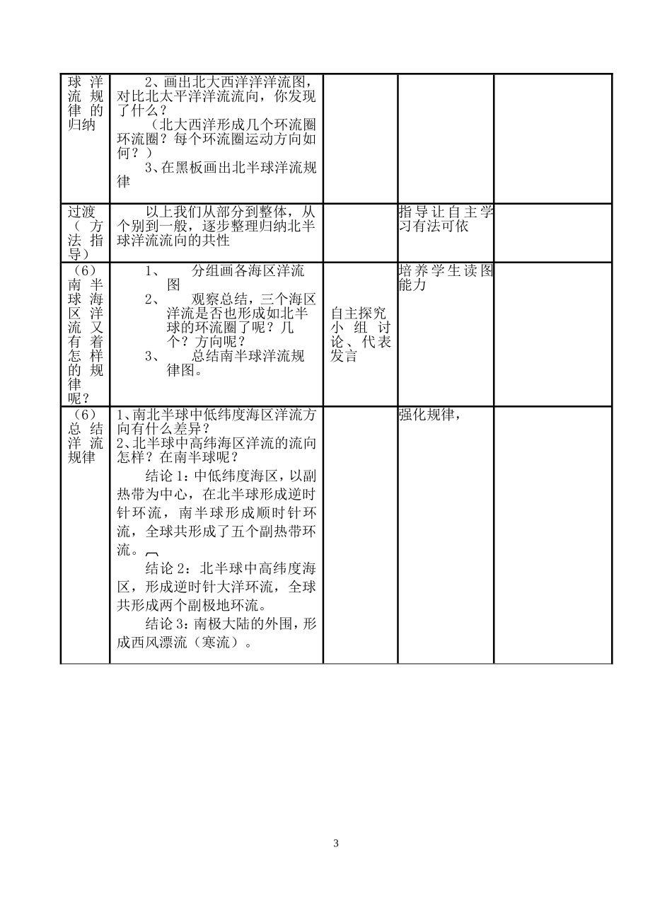 世界表层洋流的分布教学设计_第3页