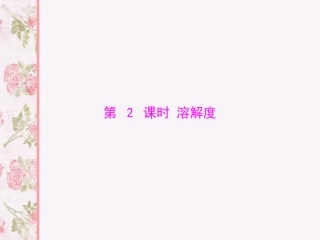 溶解度第课时课件人教版九年级下