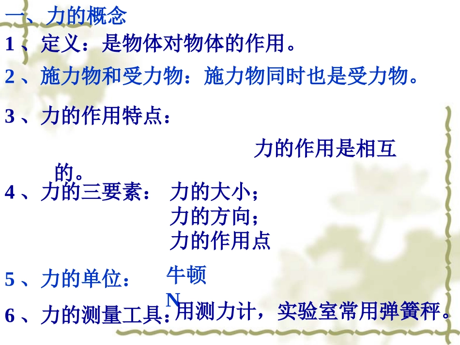 新人教版八年级物理下第七章《力》复习PPT_第3页
