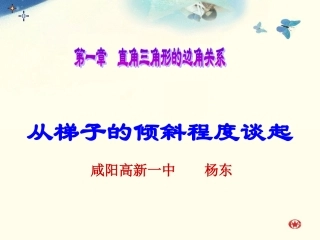 从梯子的倾斜程度谈起