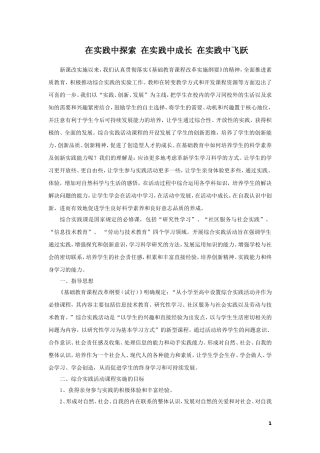 在实践中探索在实践中成长在实践中飞跃