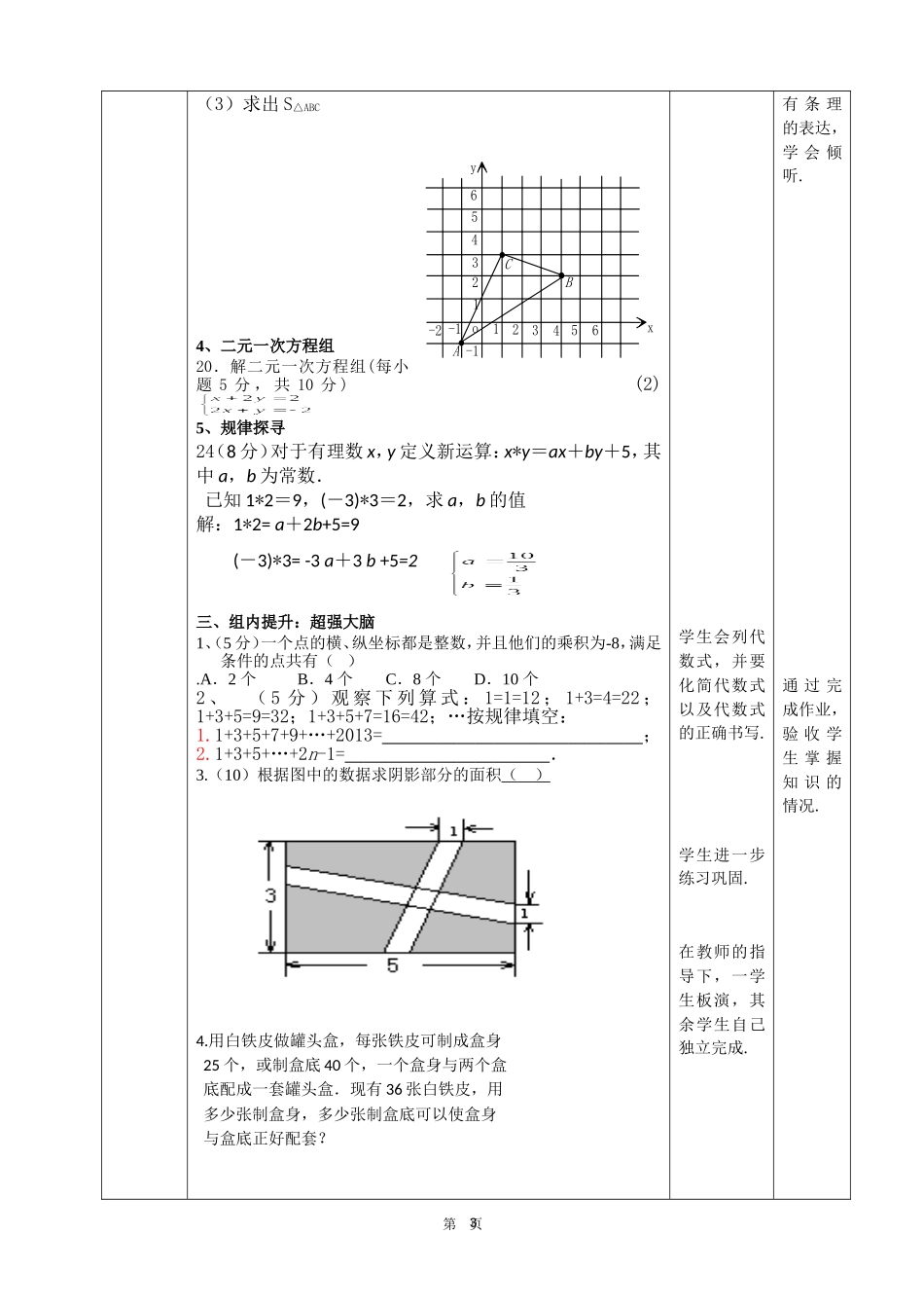 七年级第二次月考试讲评课教学设计_第3页