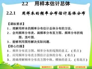 《2.2.1用样本的频率分布估计总体分布》课件