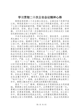 学习贯彻二十次公安会议精神心得_1