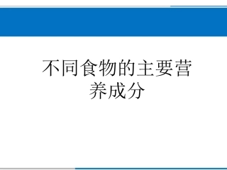 不同食物的主要营养成分