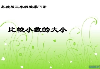 苏教版三年级下册数学《比较小数的大小》课件PPT