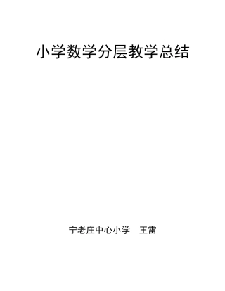 小学数学我分层教学总结