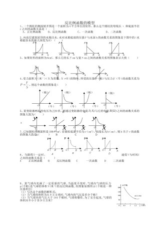 反比例函数的模型