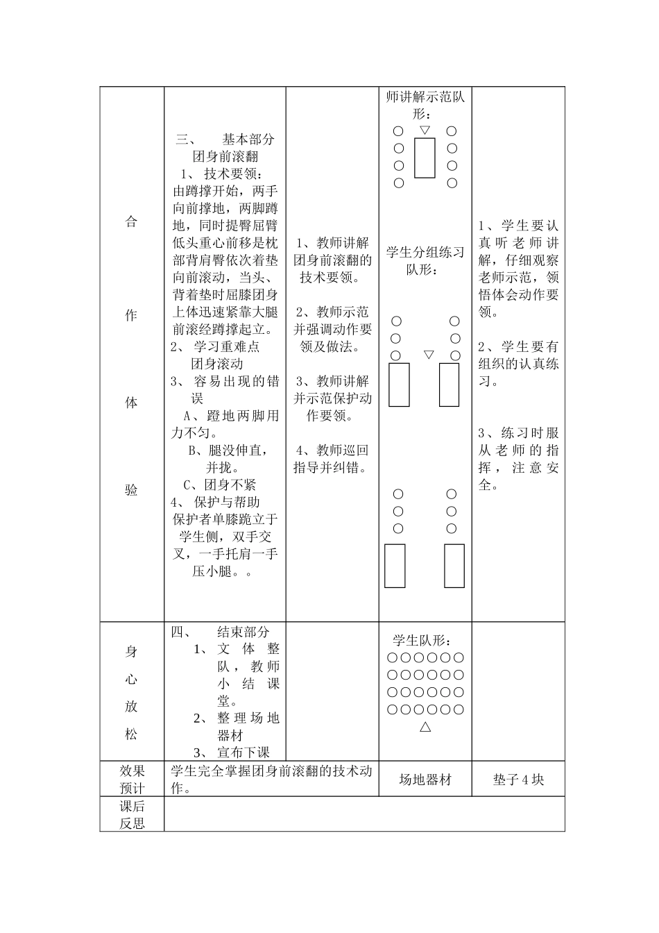 团身前滚翻教学设计_第2页