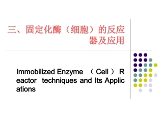 第七讲 固定化酶反应器