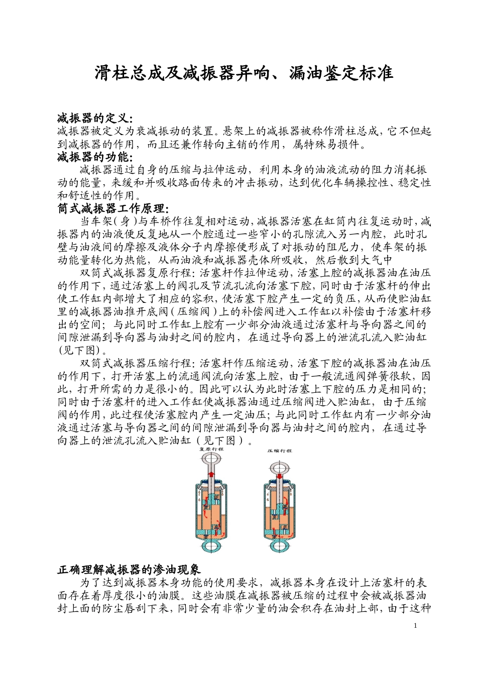 减振器售后故障的判定及维修规范_第1页