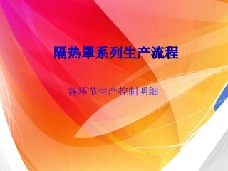 隔热罩系列生产流程