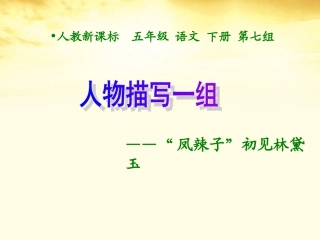 五年级语文下册人物描写一组—凤辣子初见林黛玉1课件人教新课标版