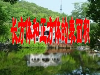 长方体和正方体的表面积