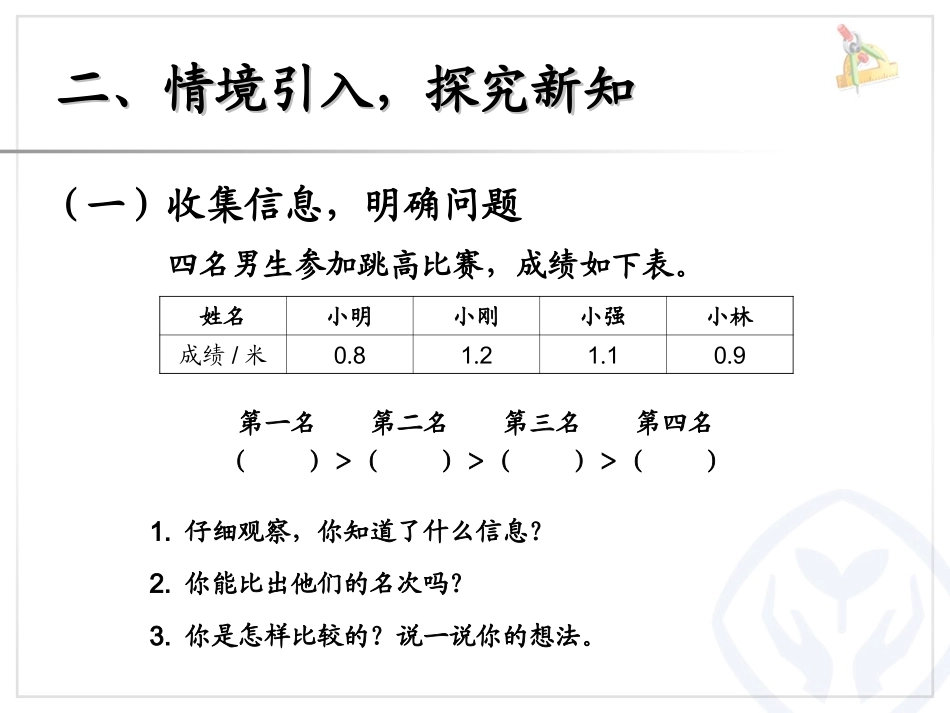 人教2011版小学数学三年级小数的比较大小_第3页
