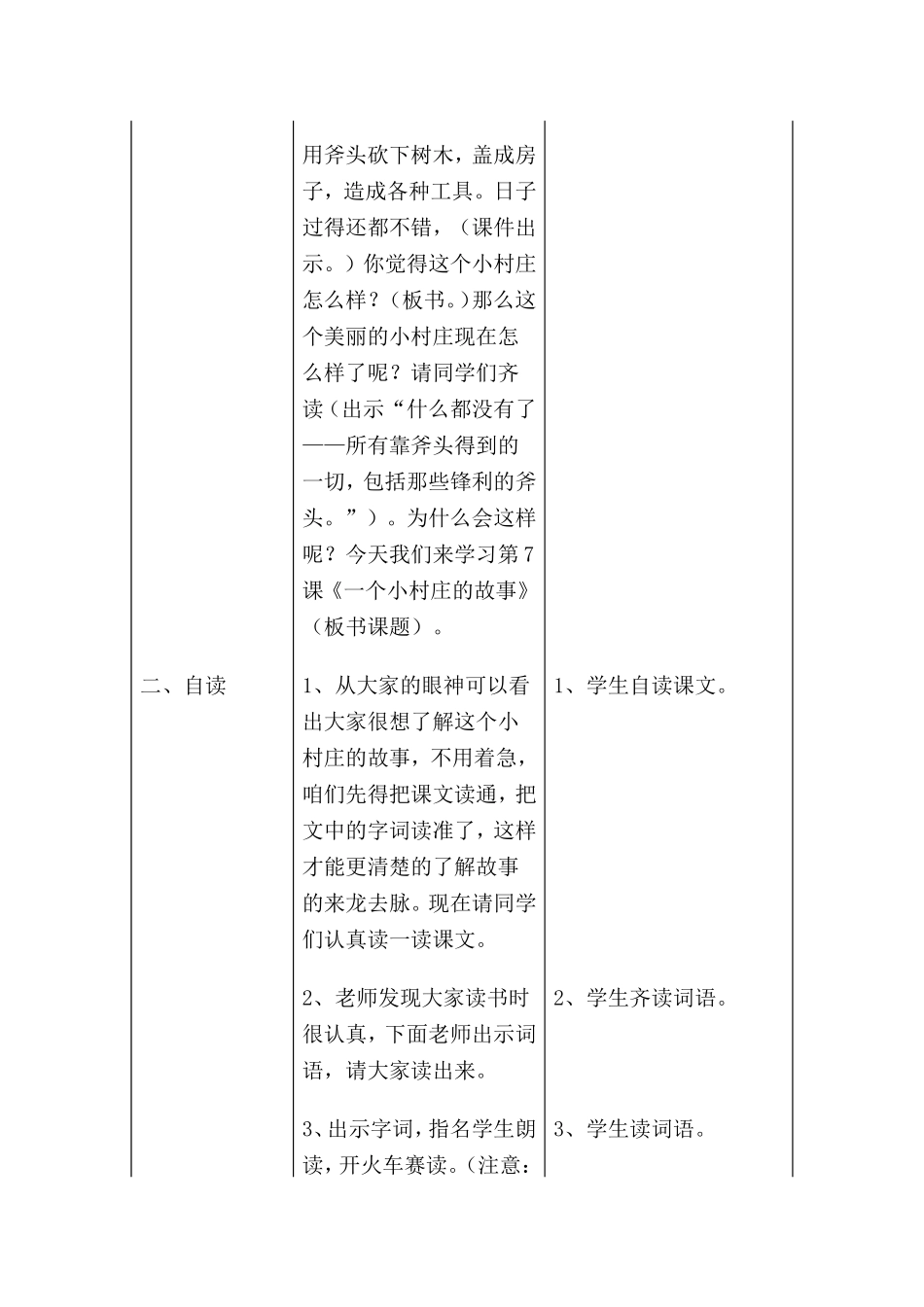 第二单元-------7一个小村庄的故事_第3页