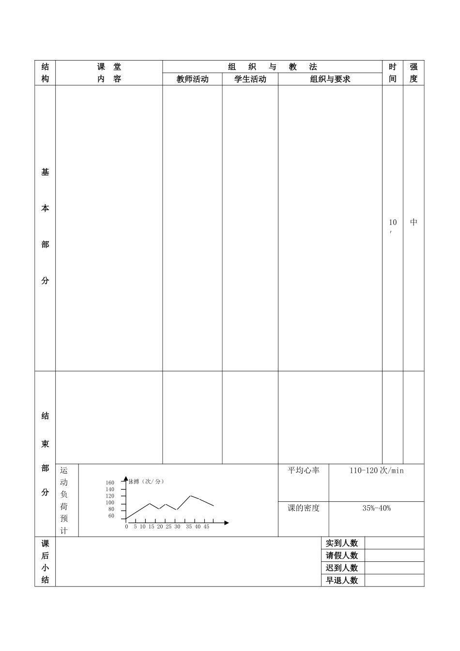 体育教案模板(装订)_第2页