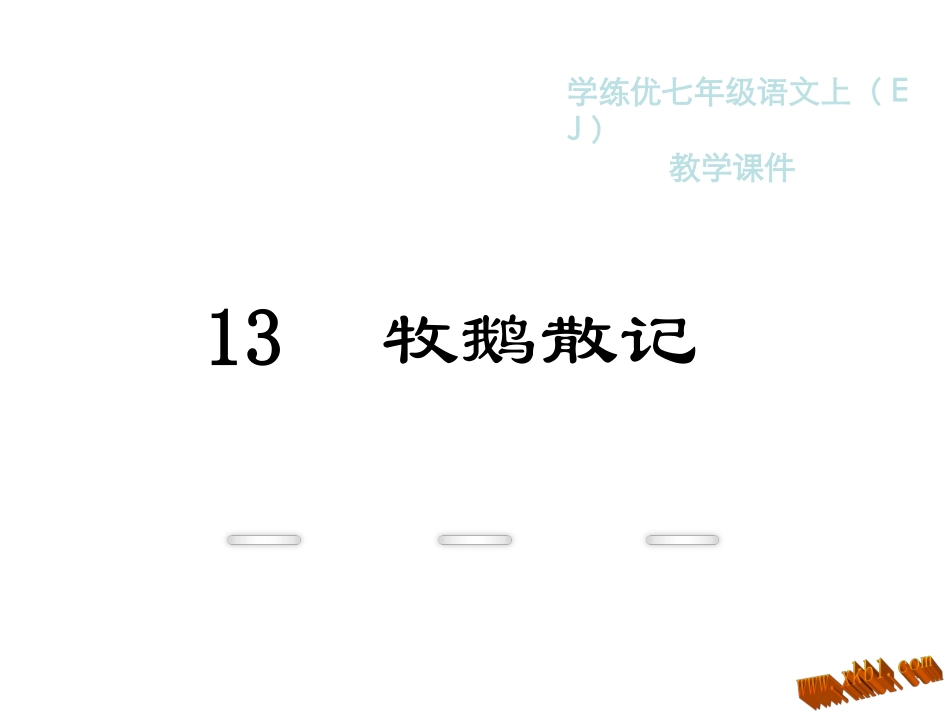 教学课件：13.牧鹅散记_第1页
