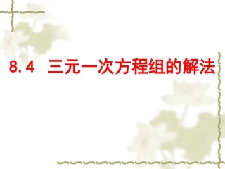 三元一次方程组的解法-(3)