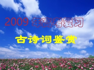 古诗鉴赏复习开篇