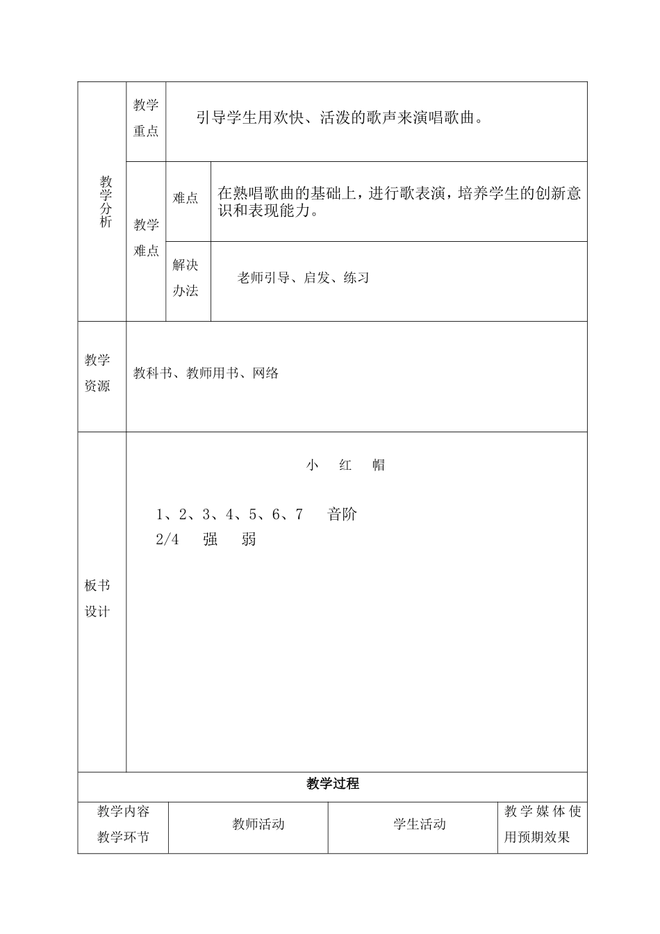 小红帽-表格式教案_第2页