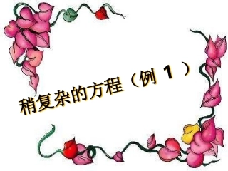 稍复杂的方程(例1)ppt