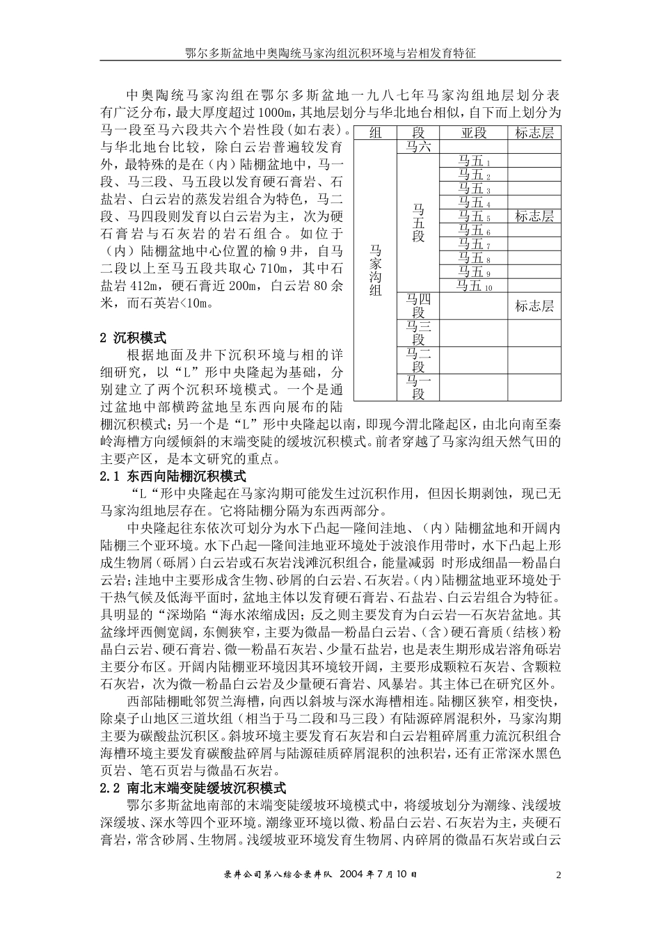 鄂尔多斯盆地中奥陶统马家沟组_第2页