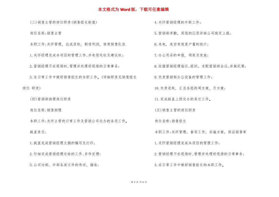 房地产营销部人员岗位职责_第2页