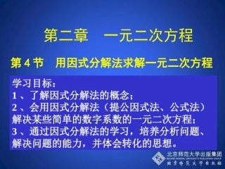 2.4用因式分解法求解一元二次方程演示文稿