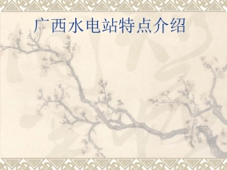 广西水电站特点介