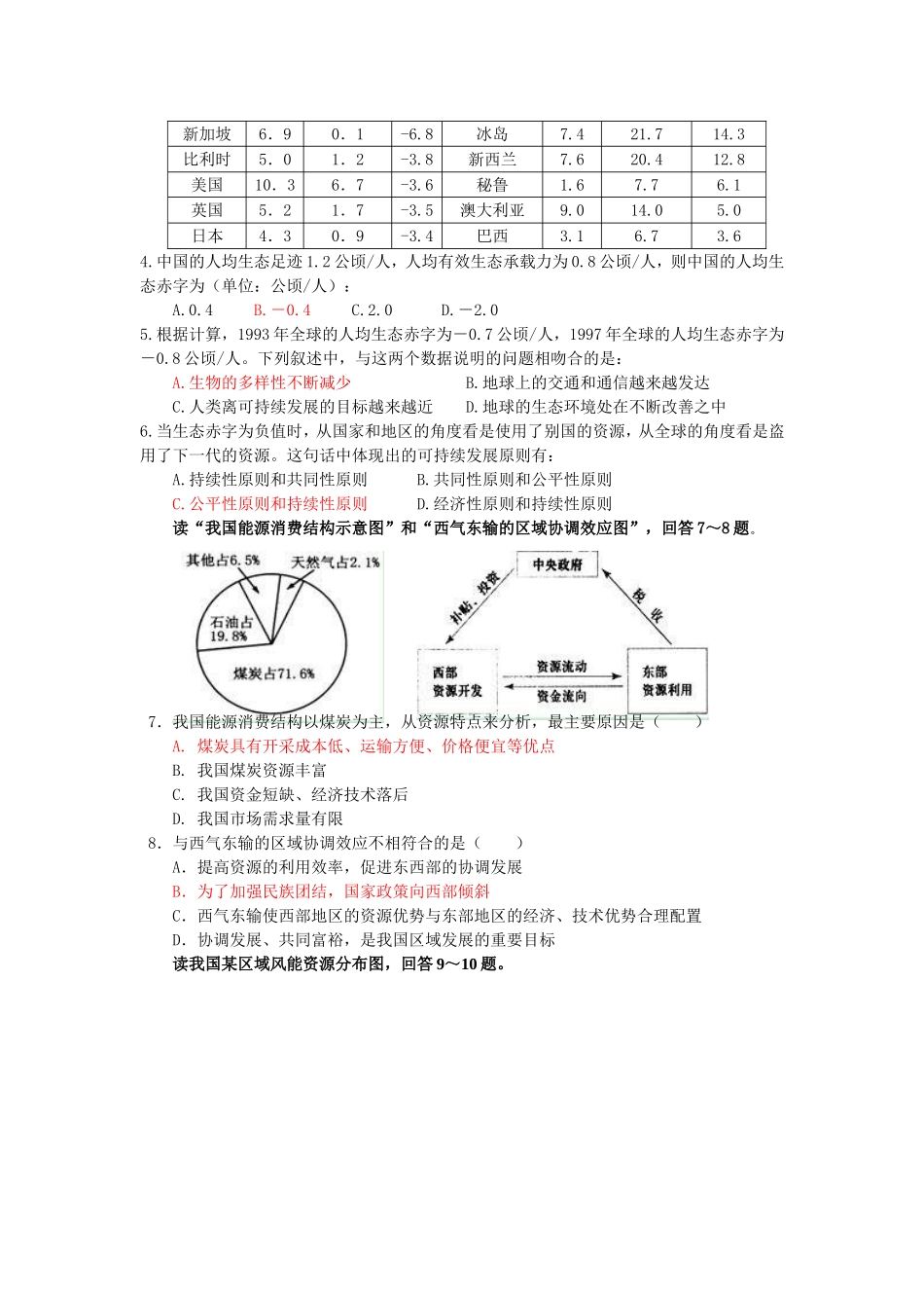 自然生态环境的保护练习题_第2页