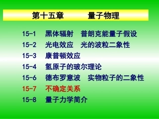 物理量子物理课件-15-7不确定关系