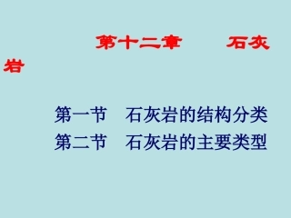 第十二章 石灰岩