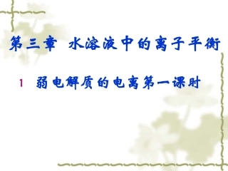 水溶液中的离子平衡