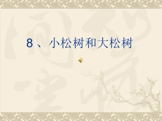《小松树和大松树》课件